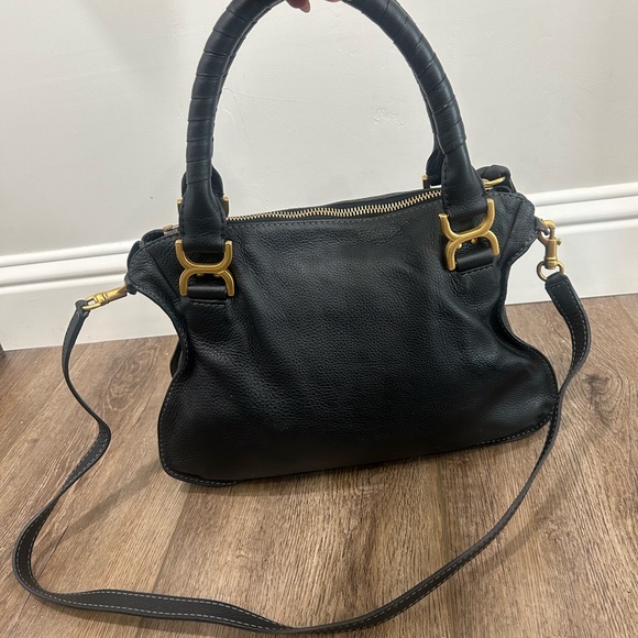 Chloé Marcie Leather Satchel - Black - Picture 3 of 14